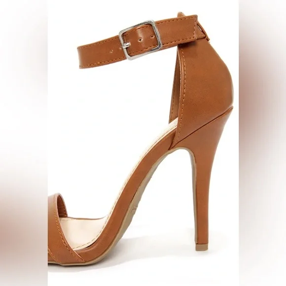 Lulus Women’s 8.5 Anne Michelle Enzo 01N Chestnut Brown Single Strap Heels. - Picture 15 of 16